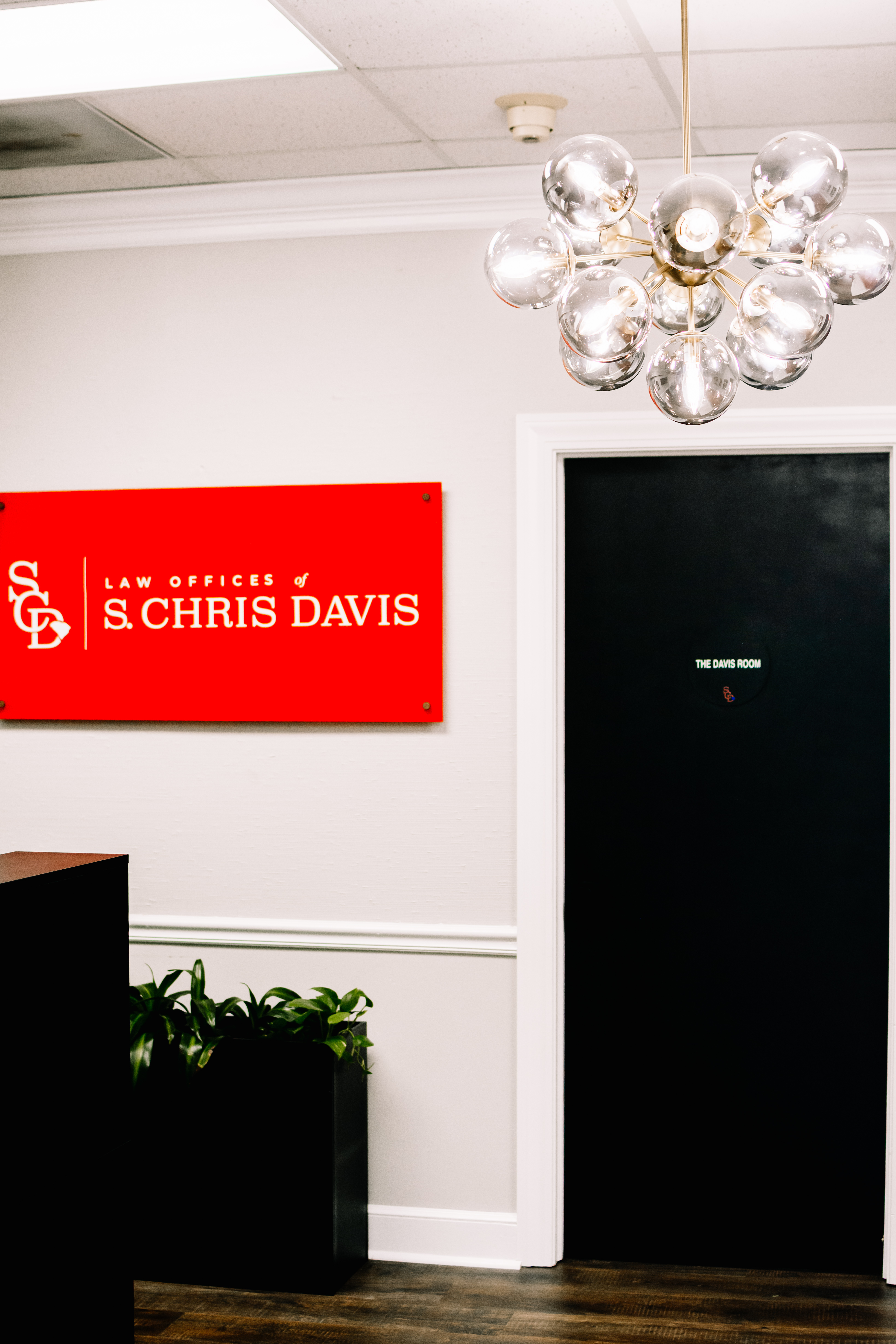 S. Chris Davis — brand signage and entry