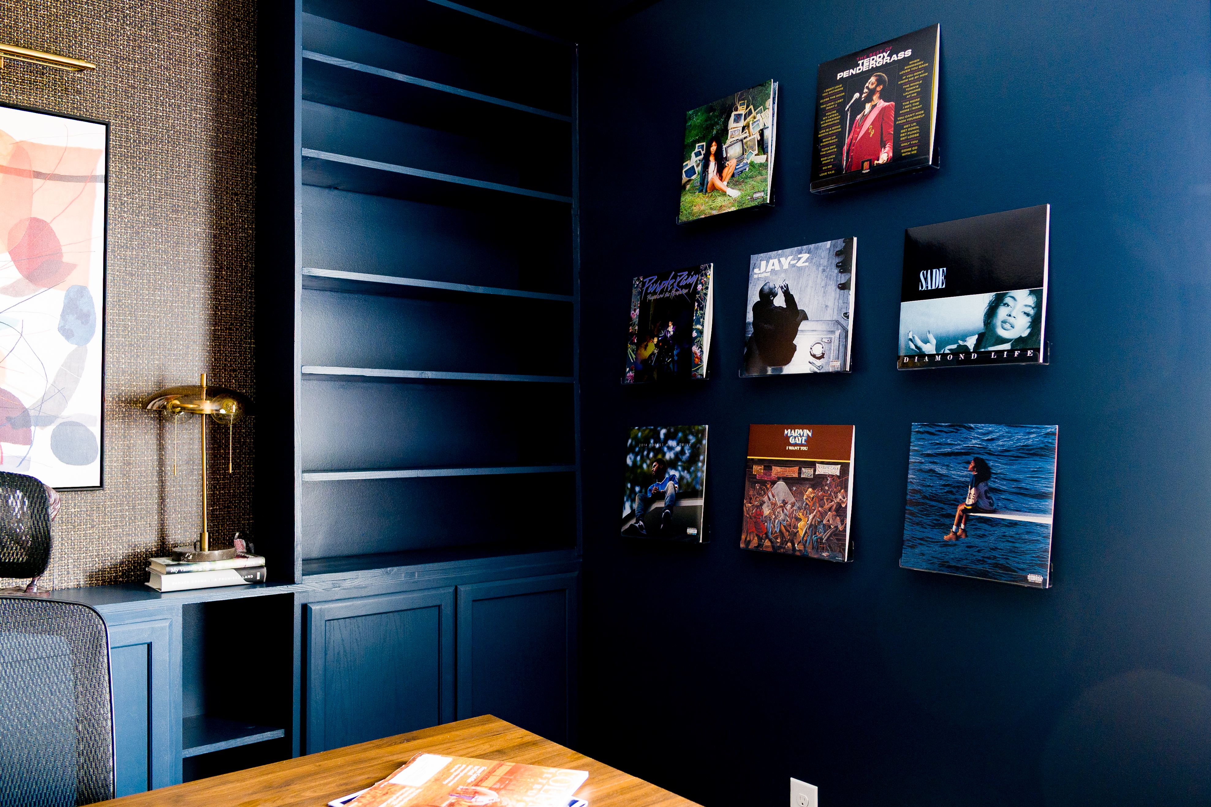 Vinyl record album cover gallery wall